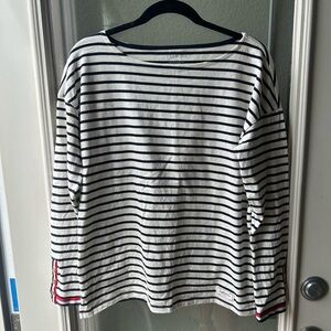 Vintage Talbots Nautical Striped Boatneck Long Sleeve Shirt